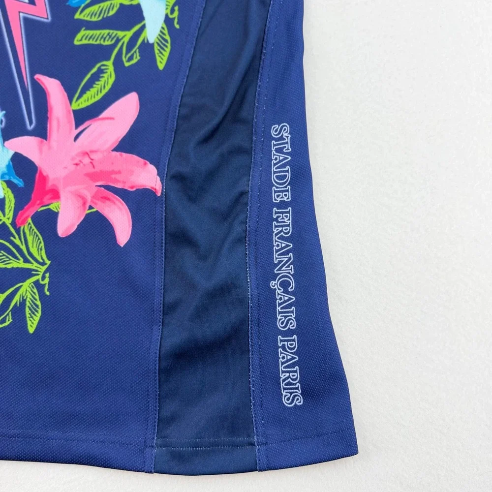 Adidas Stade Francais Paris Rugby Jersey Mens L Floral Lightning Lily France